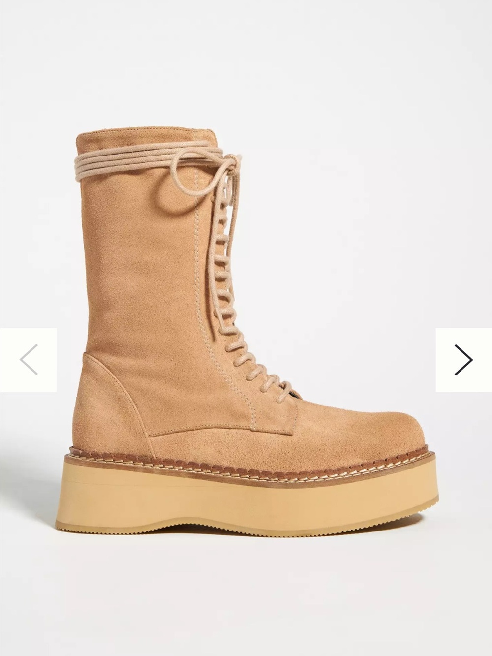 Paloma Barceló Dorotea Platform Boots tan lace up Suede